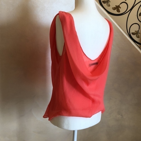 Alice and Olivia Orange Chiffon top - Picture 9 of 9